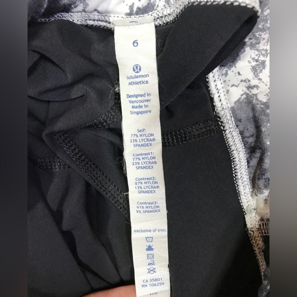 Lululemon tights black with mesh fold over waistband size 6 - Picture 8 of 8